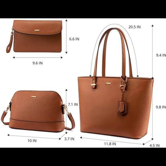 3Pcs Handbags for Women Shoulder Bags Tote Satchel Set - Picture 5 of 7